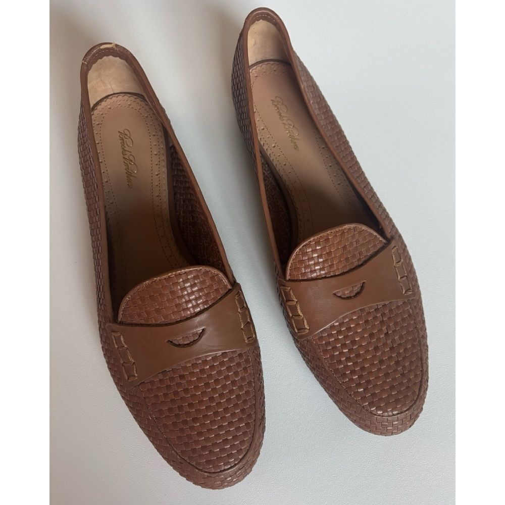 1980’s Brooks Brothers Cognac Leather Basket Weave Loafers Size 9~ Excellent